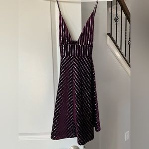 PURPLE VELVET SPARKLY DRESS